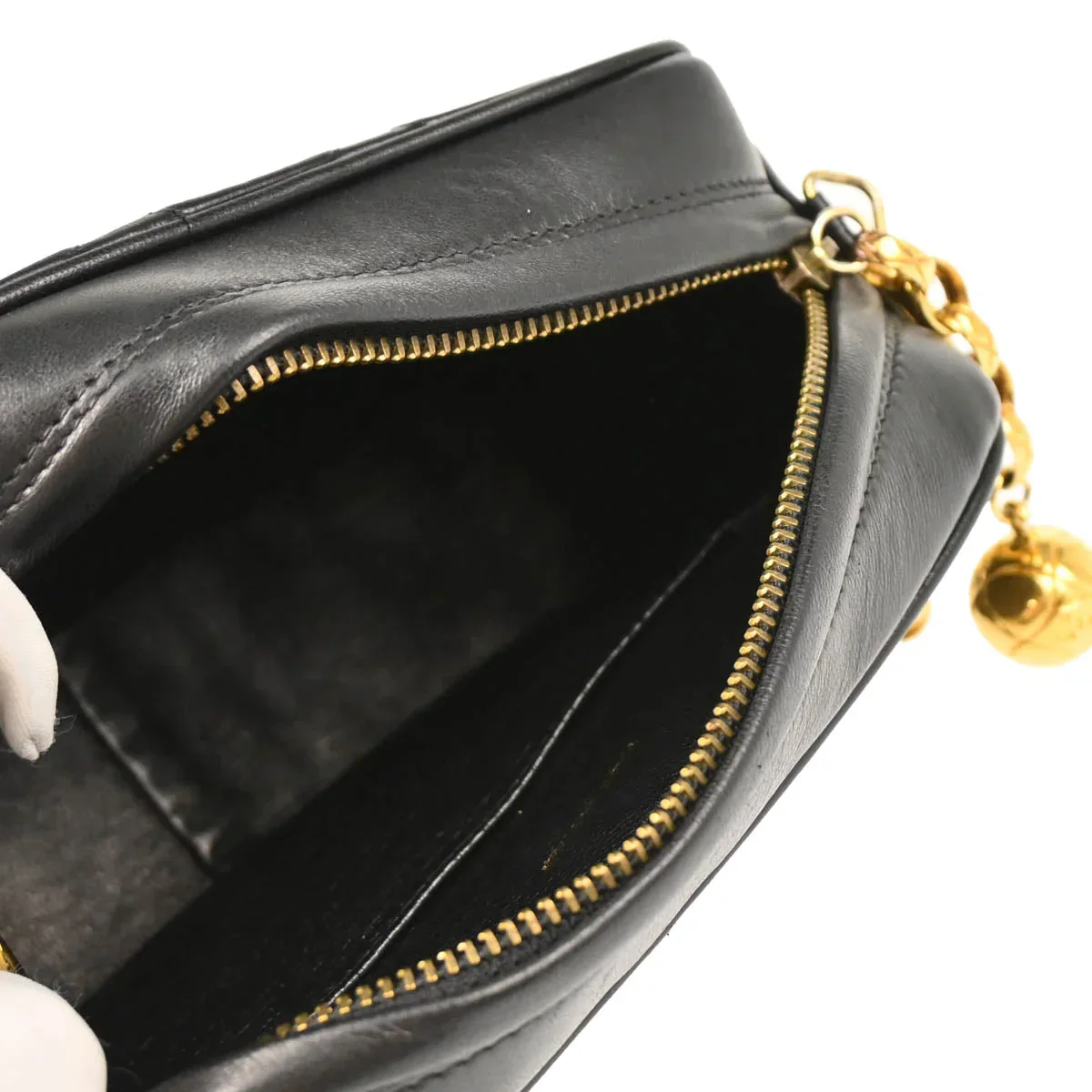 Chanel 1994-1996 Black Lambskin Camera Bag Mini - Image 4