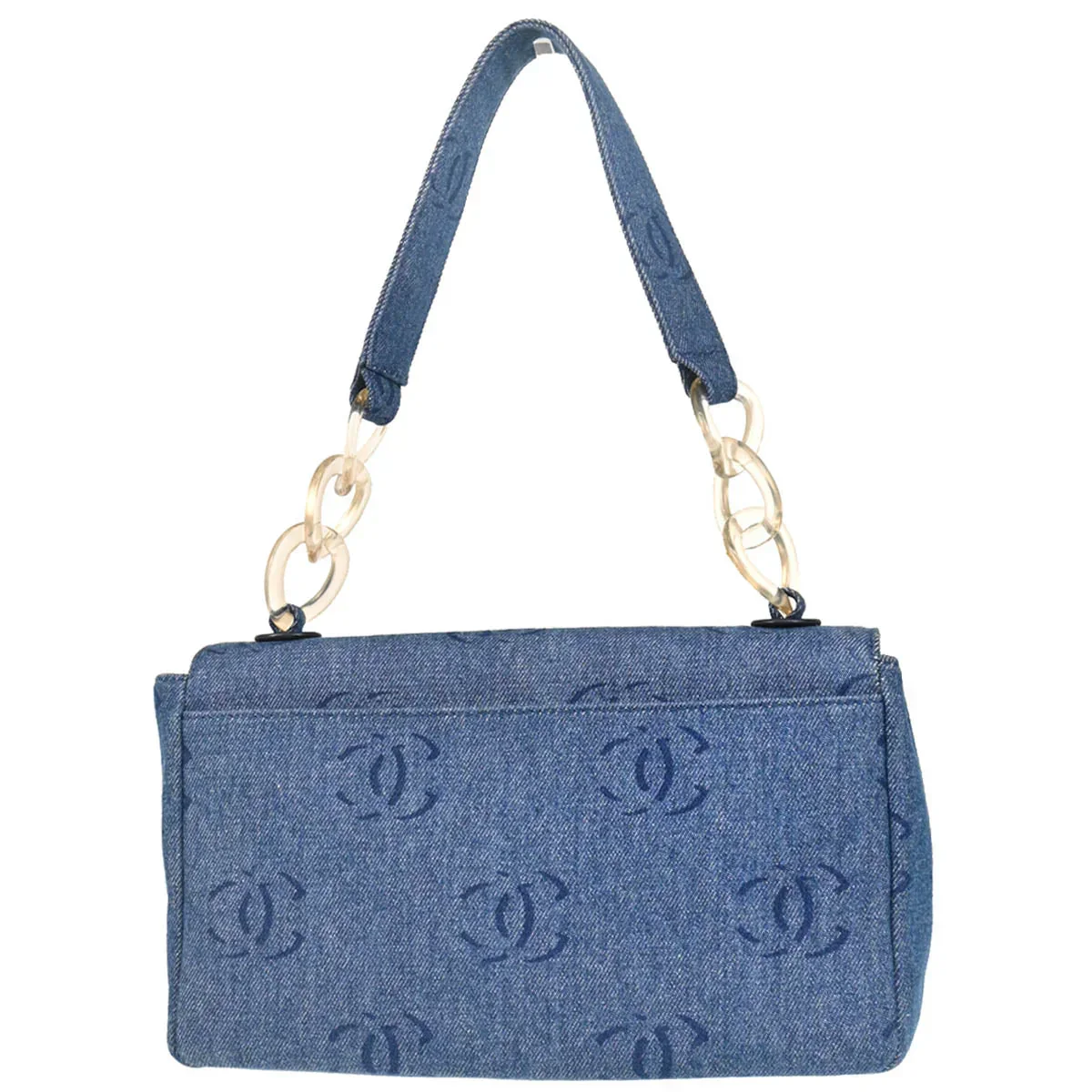 Chanel 2002-2003 Blue Denim Handbag - Image 2