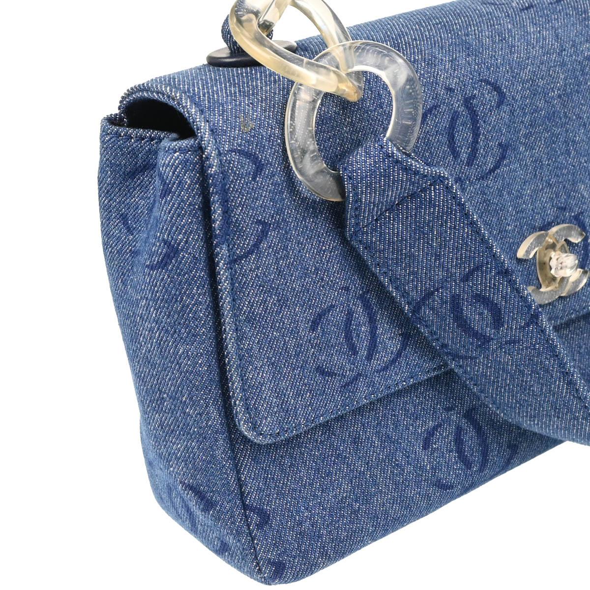Chanel 2002-2003 Blue Denim Handbag - Image 3