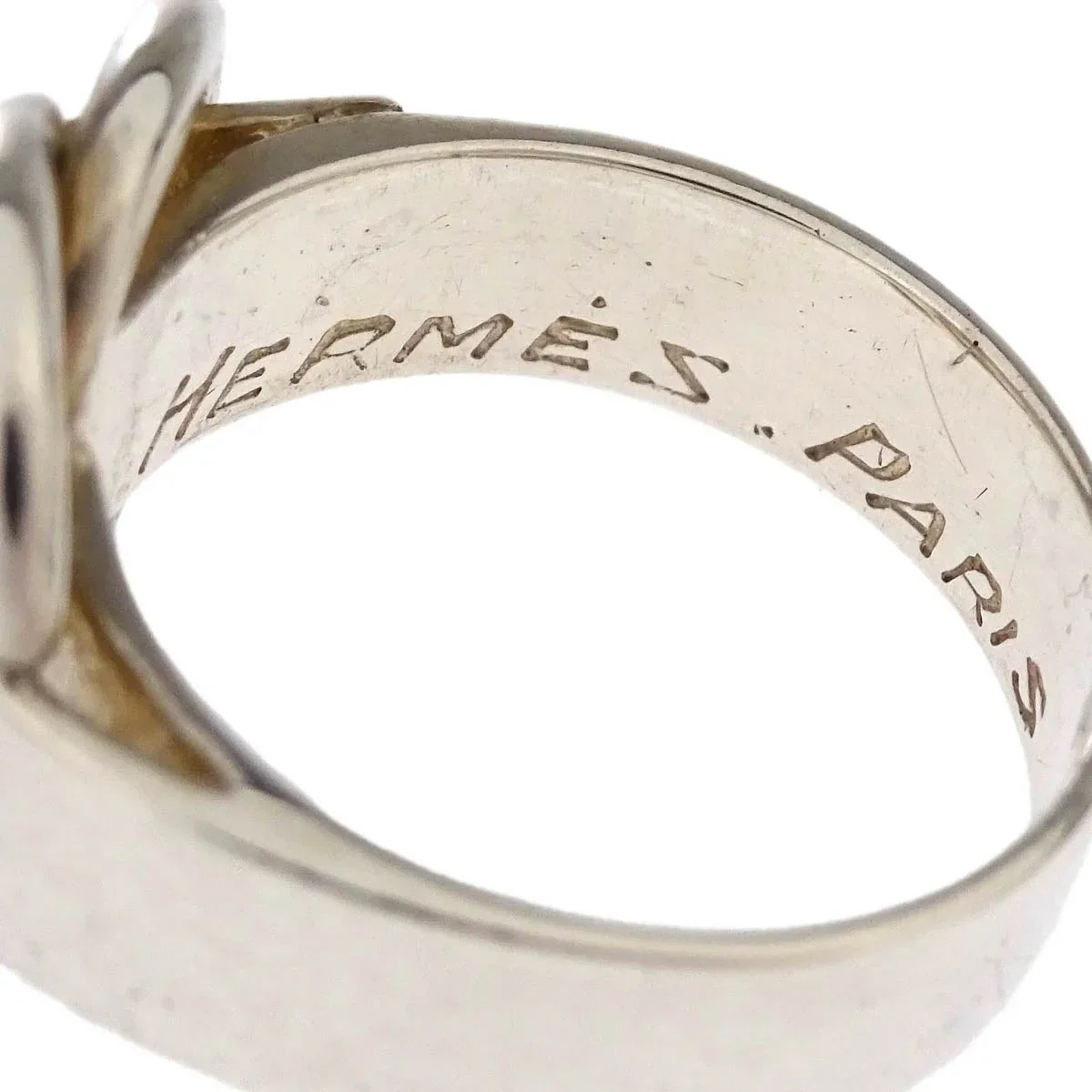 Hermes Deux Anneaux Ring Silver #50 #10 - Image 3