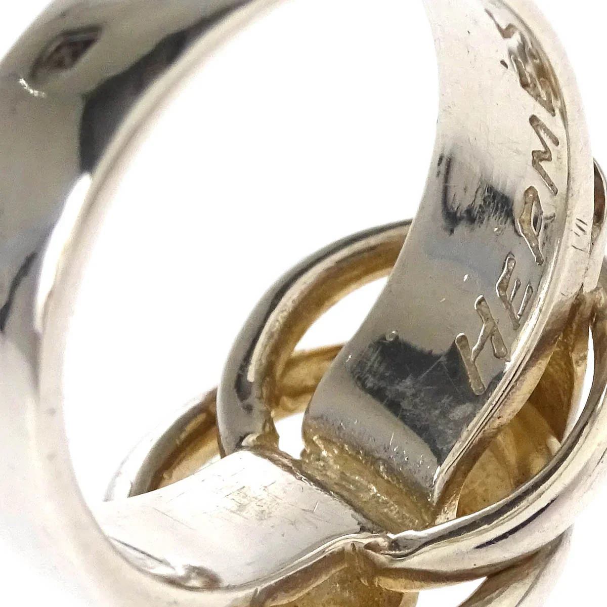 Hermes Deux Anneaux Ring Silver #50 #10 - Image 4
