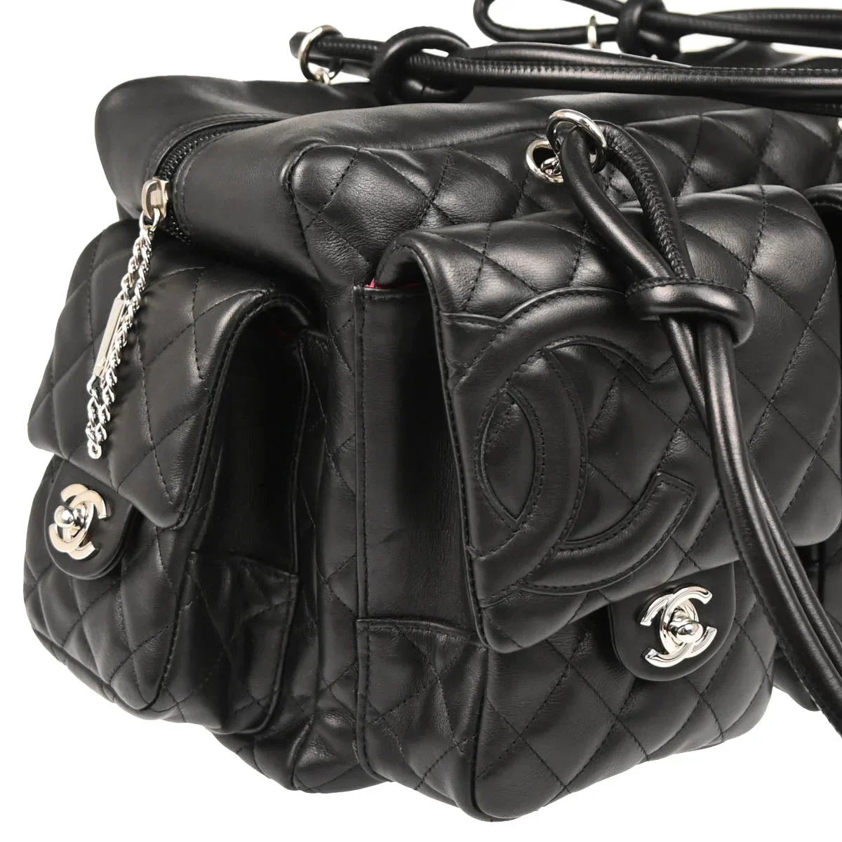 Chanel 2003-2004 Black Calfskin Cambon Ligne Reporter Bag Handbag - Image 3