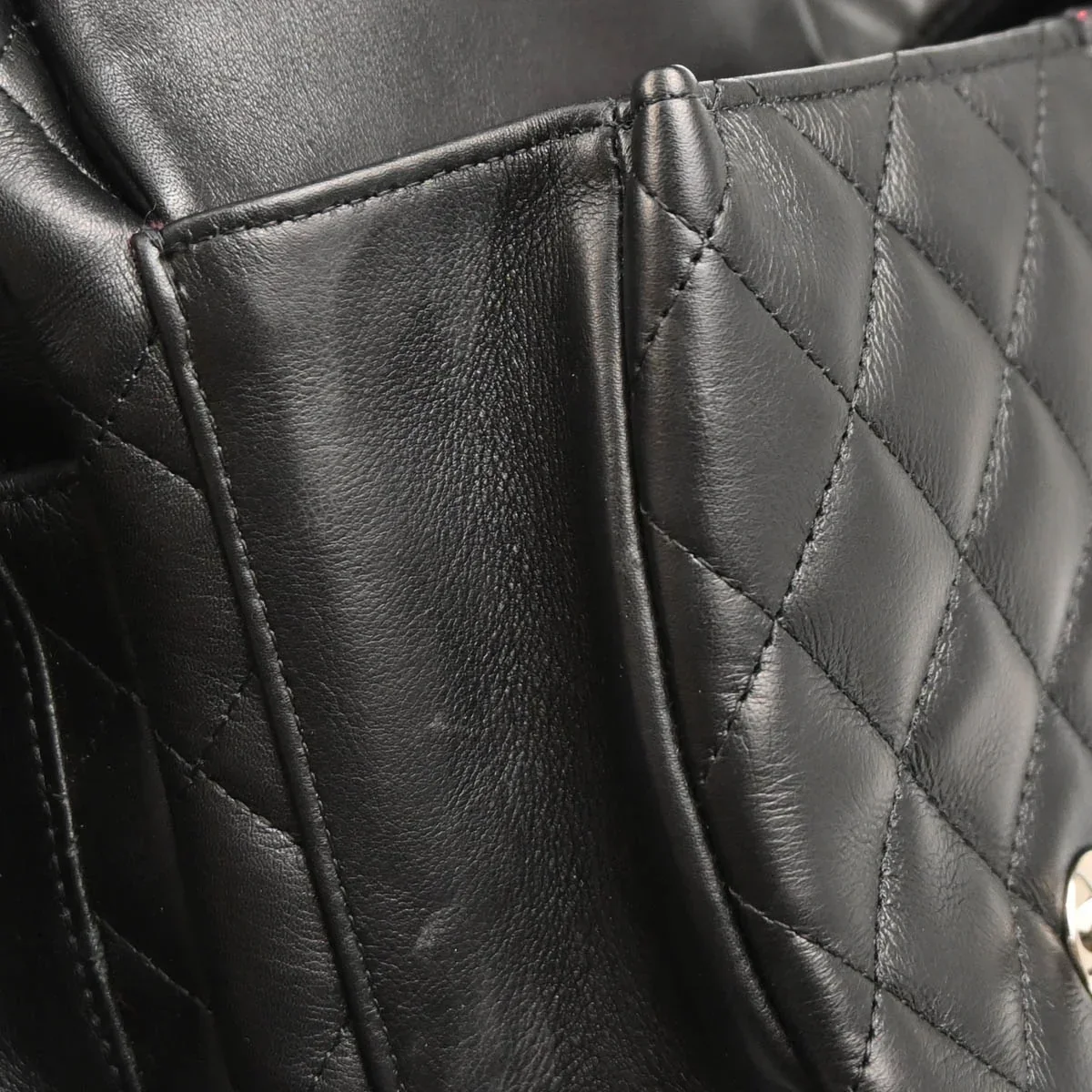 Chanel 2003-2004 Black Calfskin Cambon Ligne Reporter Bag Handbag - Image 6