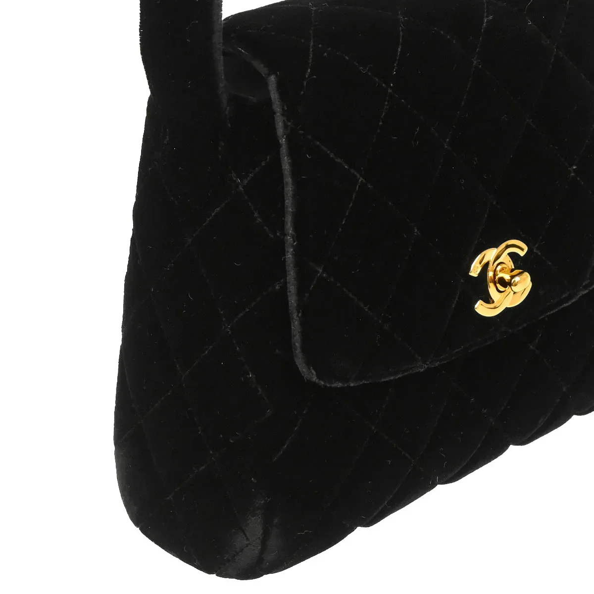 Chanel 1996-1997 Black Velvet Handbag - Image 3