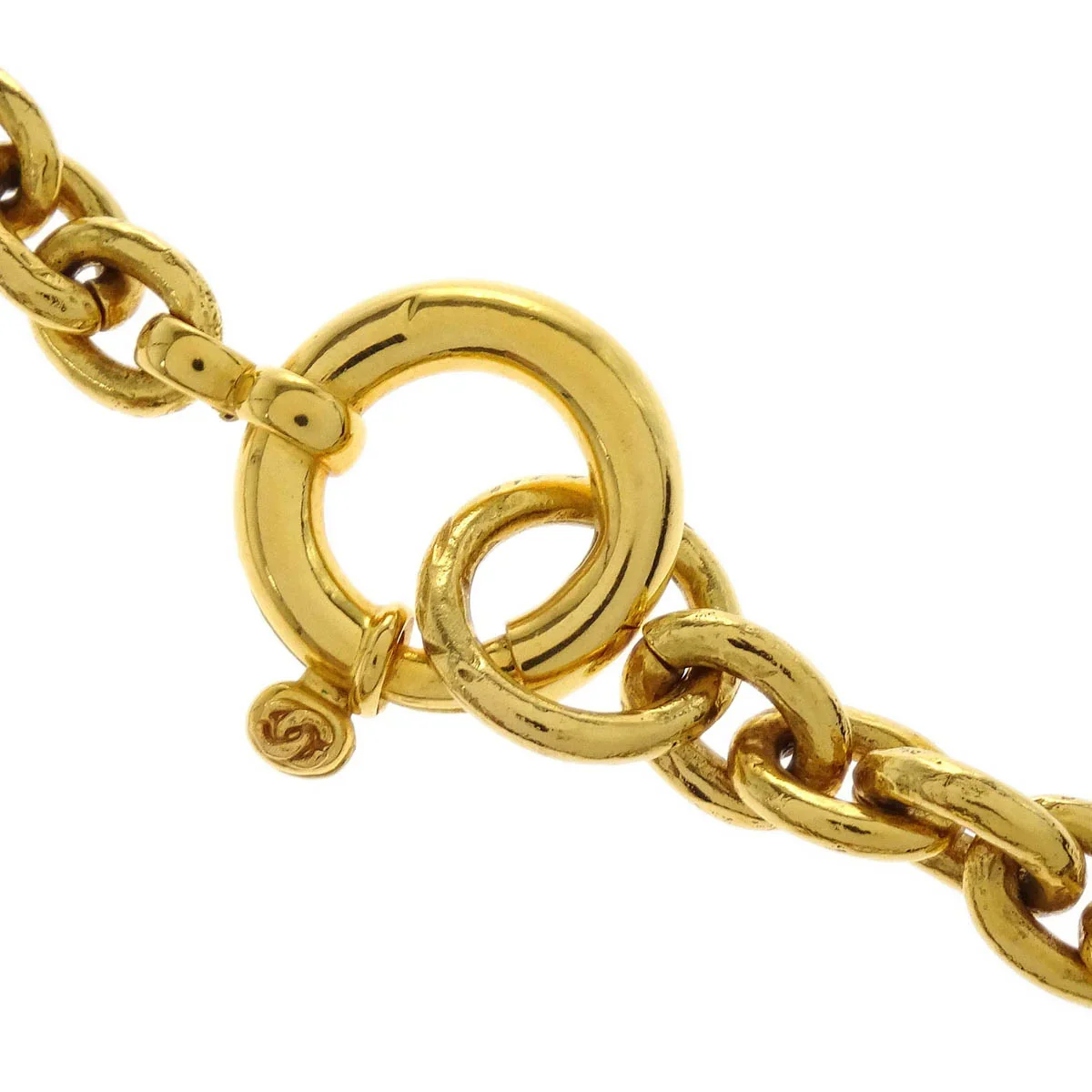Chanel Gripoix Gold Chain Pendant Necklace Medallion 94A - Image 3