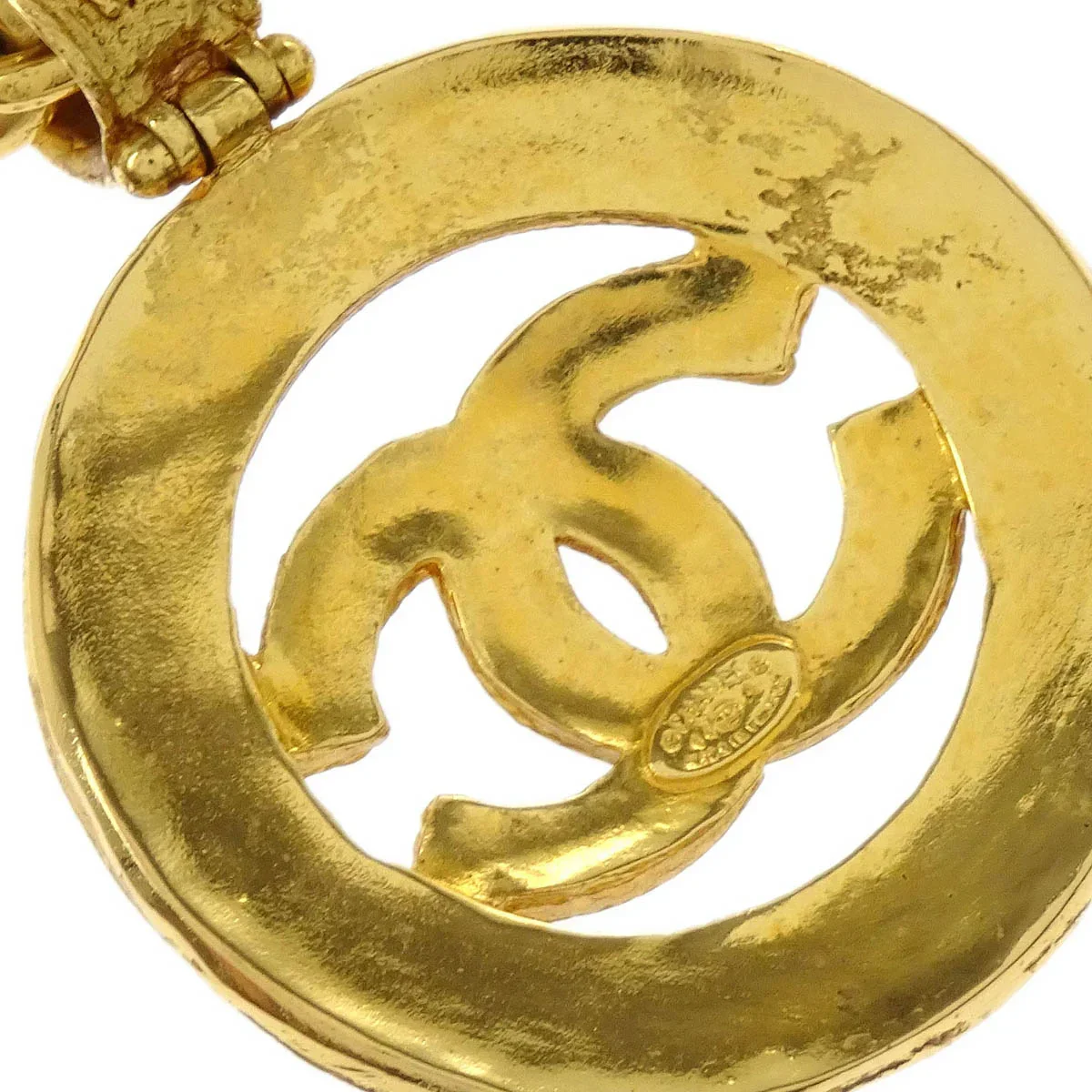 Chanel Gripoix Gold Chain Pendant Necklace Medallion 94A - Image 4