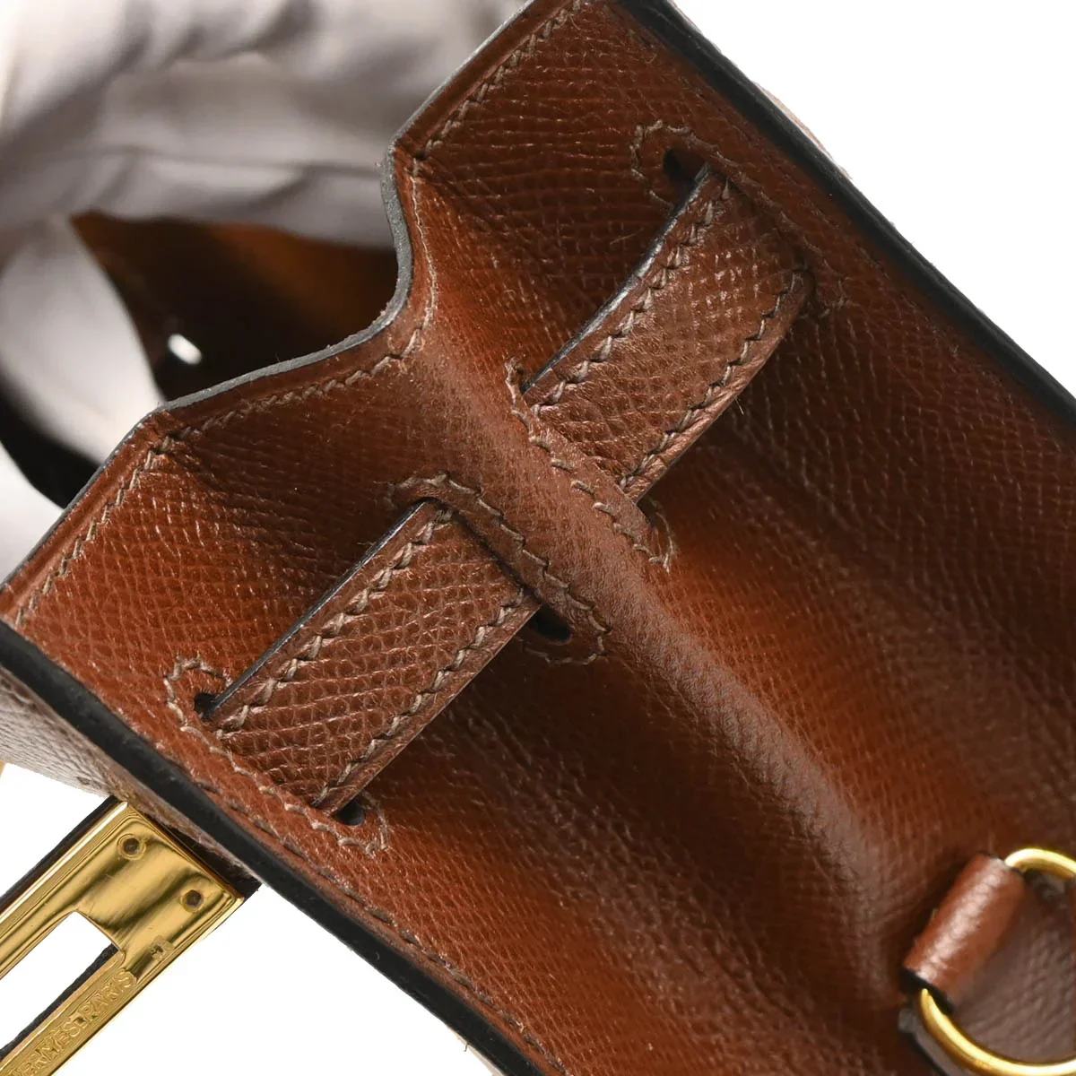 Hermes 1989 Marron Fonce Courchevel Kelly Sport PM Shoulder Bag - Image 5