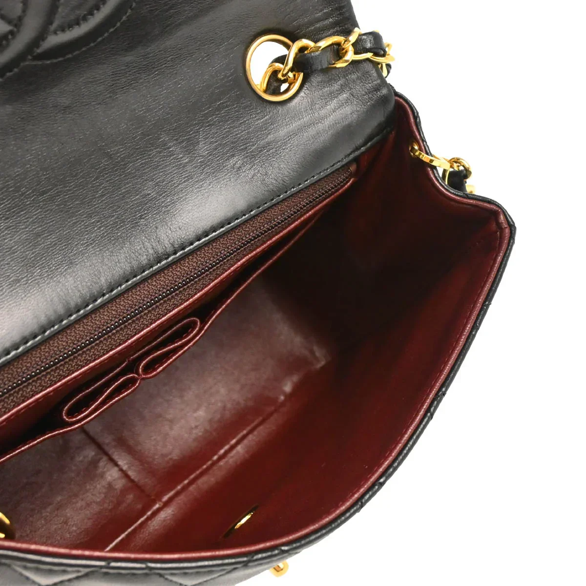 Chanel Black Lambskin Classic Square Flap Shoulder Bag - Image 4
