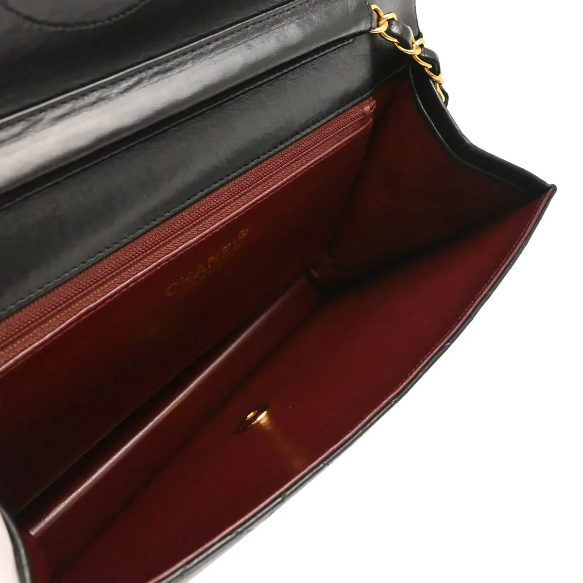 Chanel 2000-2001 Black Lambskin Turnlock Medium Half Flap Shoulder Bag - Image 4