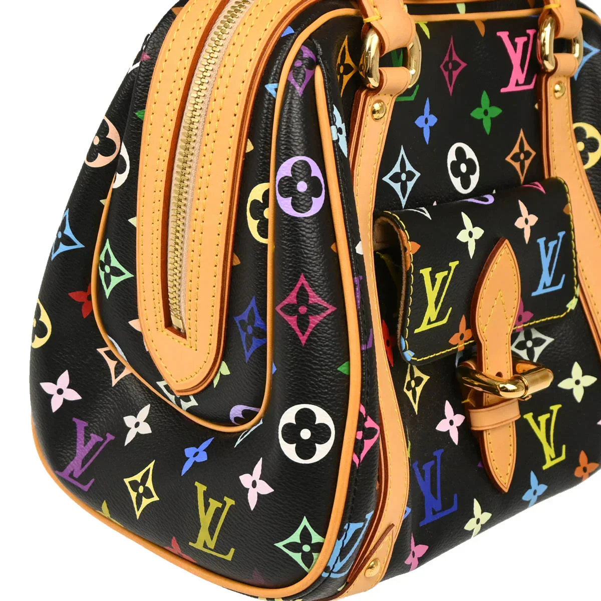Louis Vuitton Black Monogram Multicolor Priscilla Handbag M40097 - Image 3