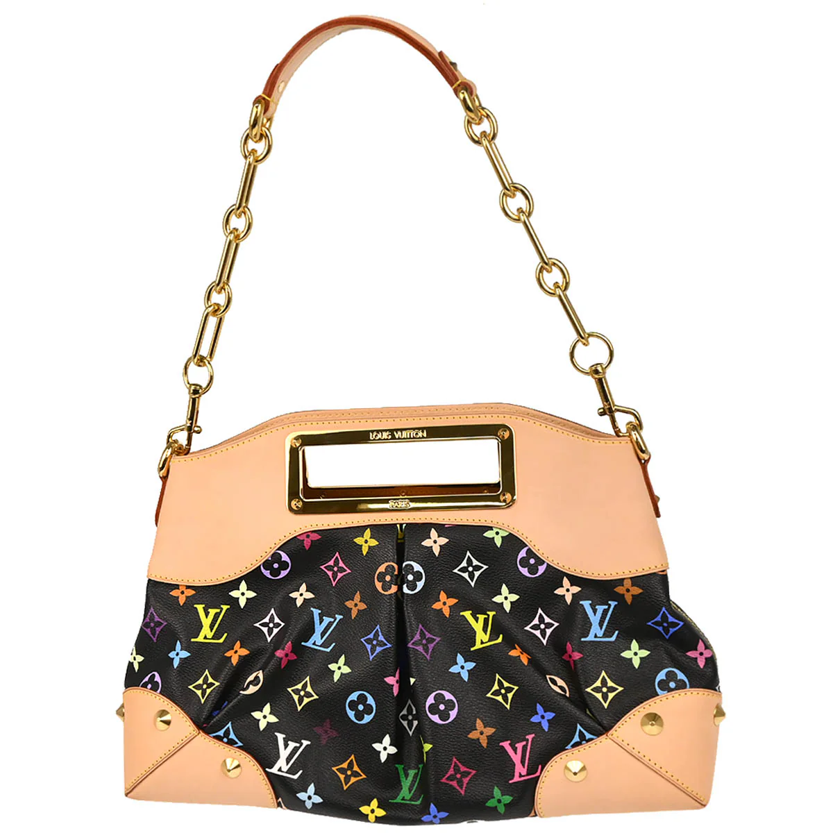 Louis Vuitton 2010 Black Multicolor Judy MM 2way Shoulder Handbag M40256 - Image 2