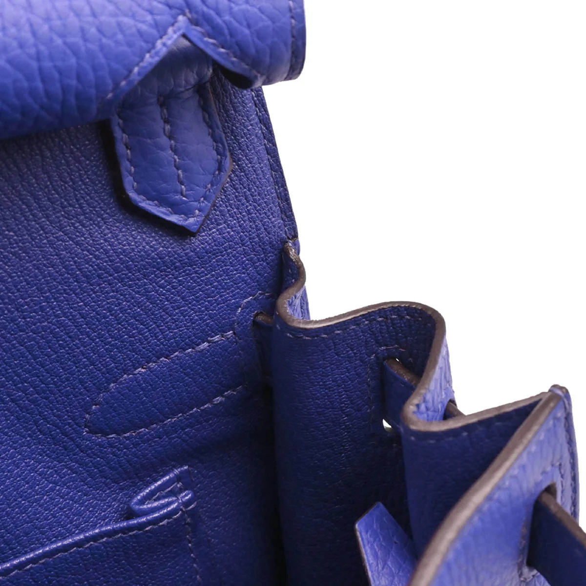 Hermes 2012 Blue Electric Taurillon Clemence Jypsiere 28 Shoulder Bag - Image 8