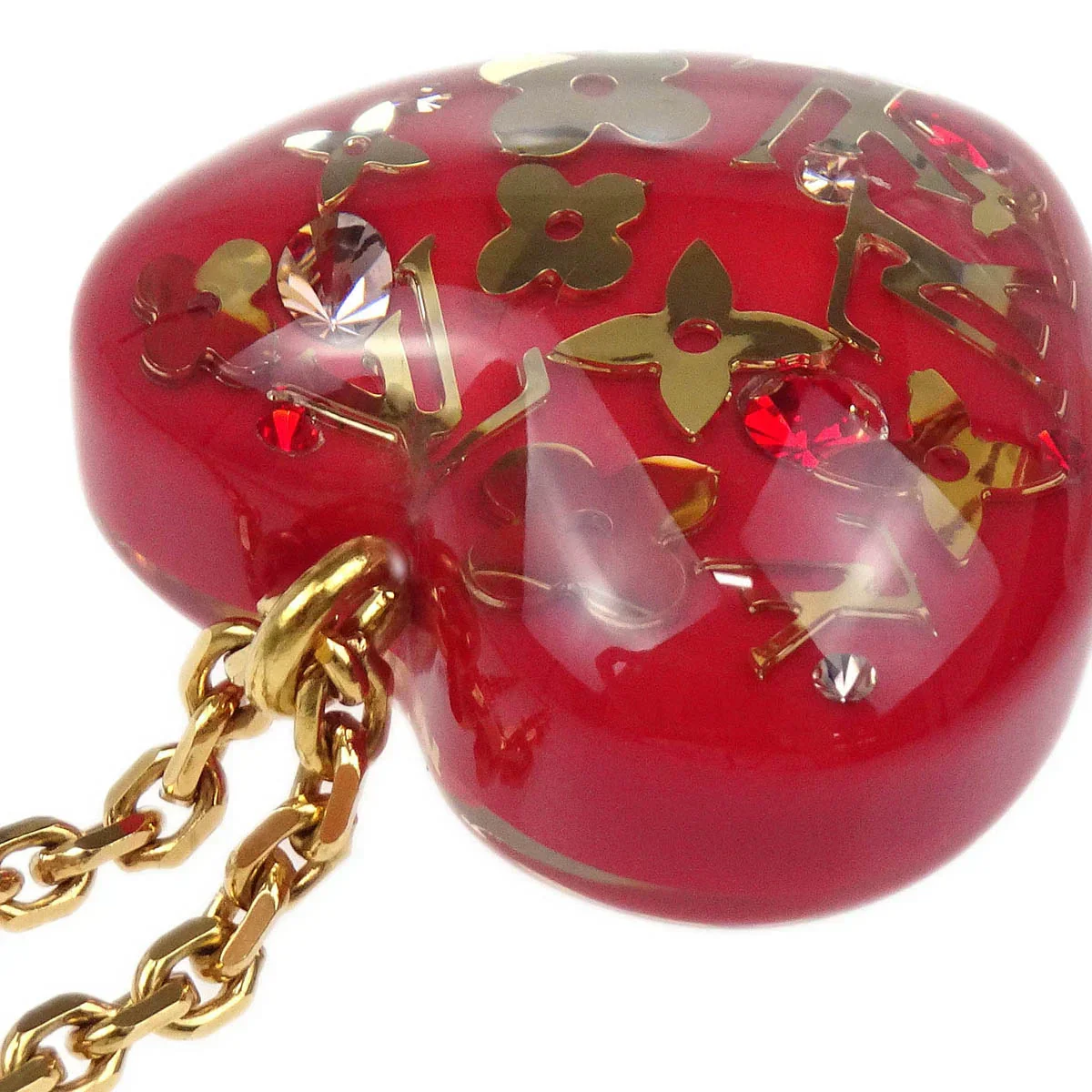 Louis Vuitton Red Monogram Inclusion Necklace M66087 - Image 4