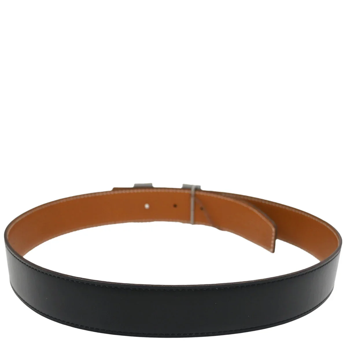 Hermes Black Box Calf Constance Reversible Belt #75 Small Good - Image 2