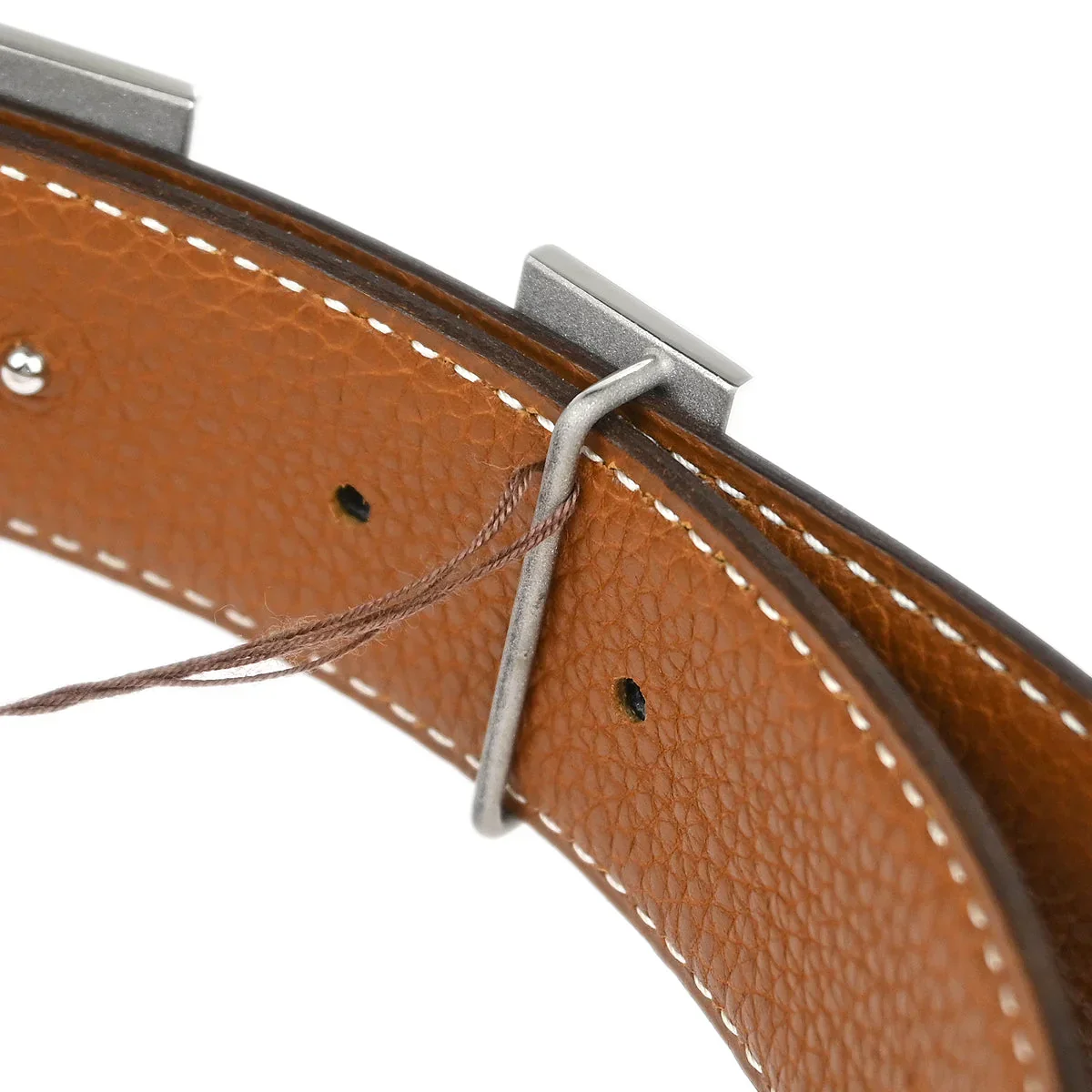 Hermes Black Box Calf Constance Reversible Belt #75 Small Good - Image 5
