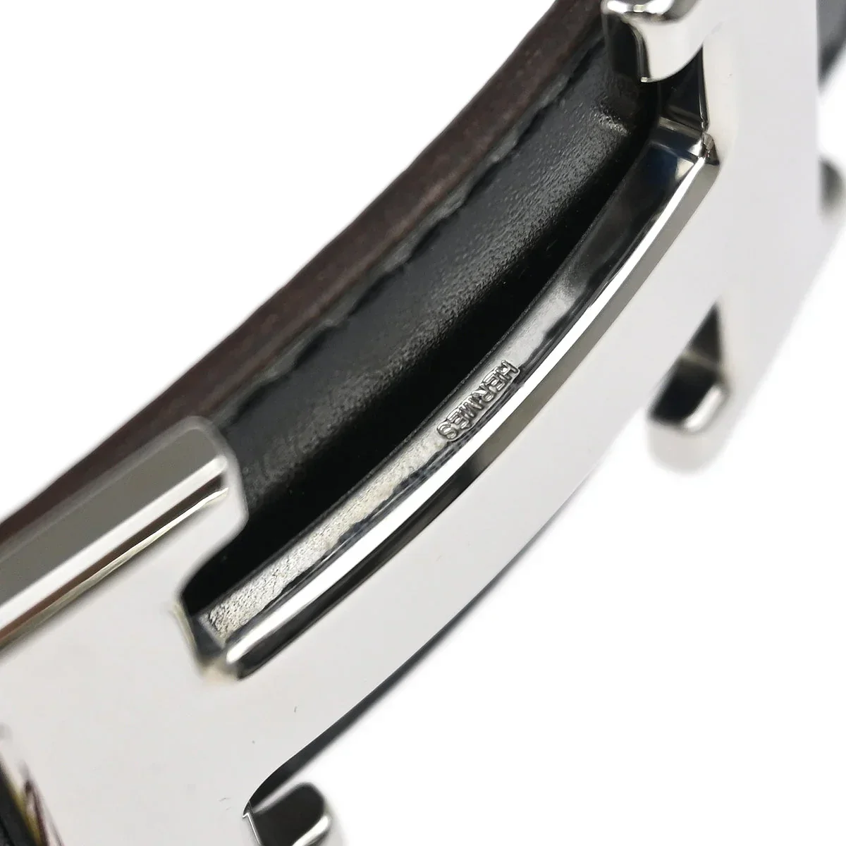 Hermes Black Box Calf Constance Reversible Belt #75 Small Good - Image 7