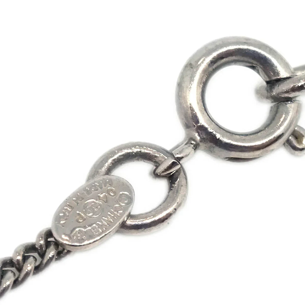 Chanel CC Heart Chain Necklace Silver 04P - Image 4