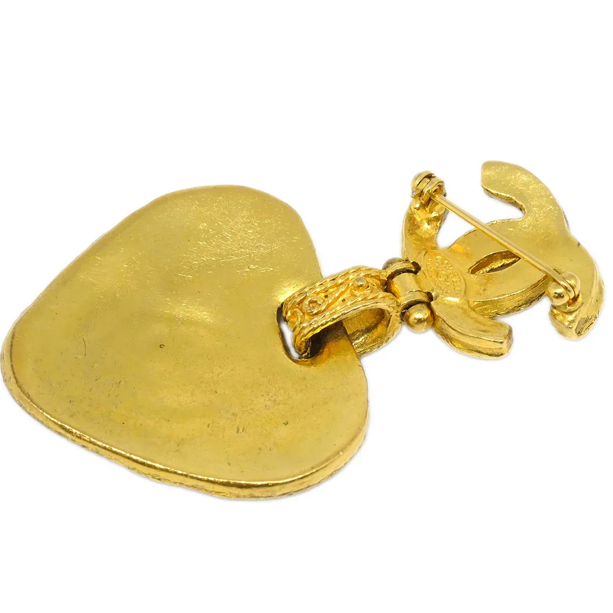 Chanel Gripoix Brooch Pin Gold Red 94A - Image 3