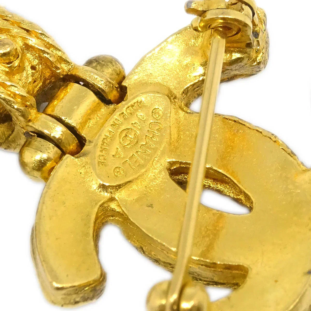 Chanel Gripoix Brooch Pin Gold Red 94A - Image 4