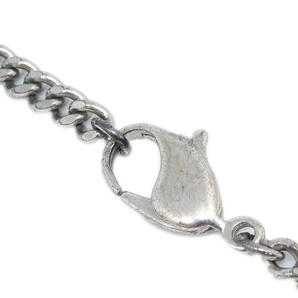 Chanel CC Chain Necklace Silver Brown 05A - Image 4