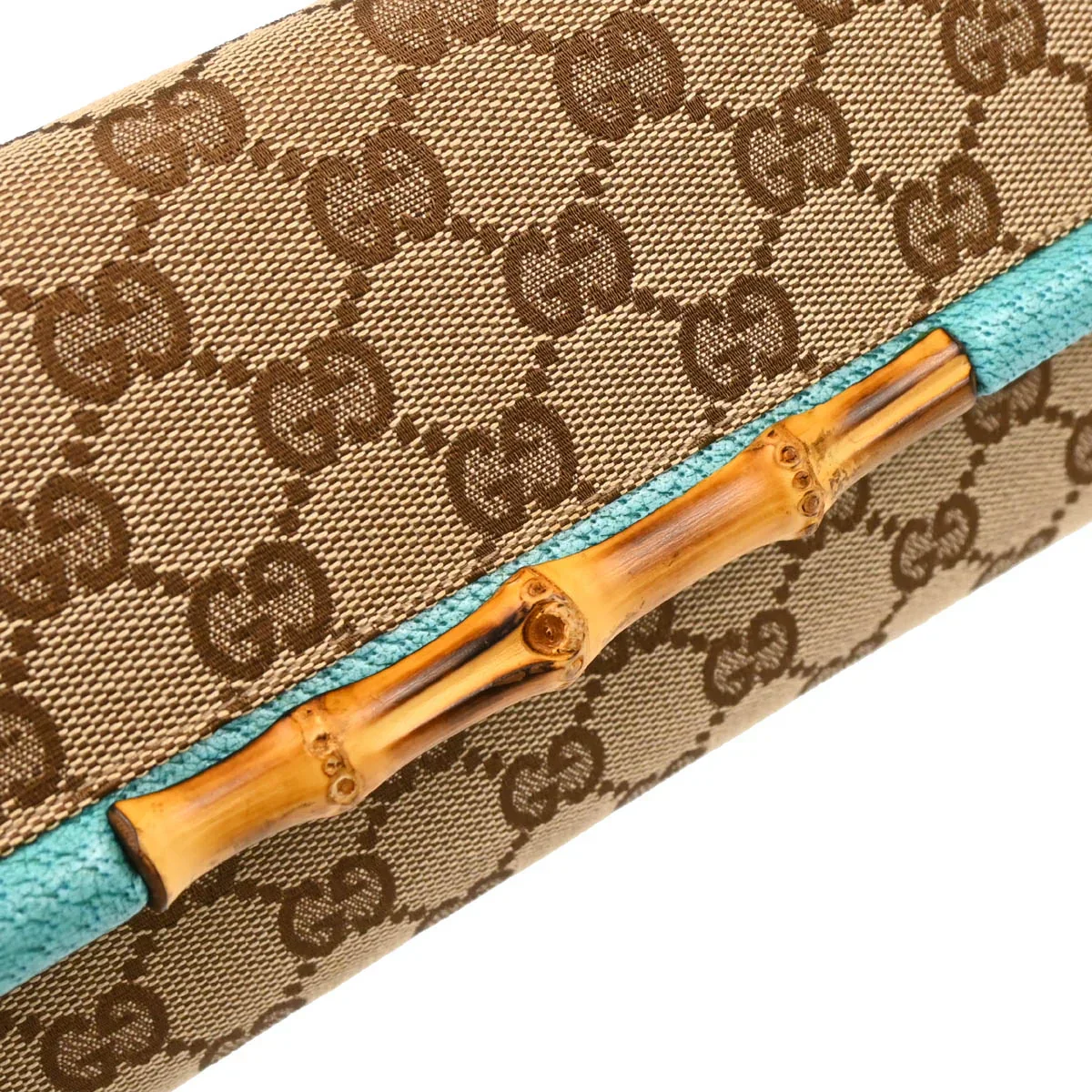 Gucci Brown Canvas Bamboo GG Shoulder Bag - Image 6