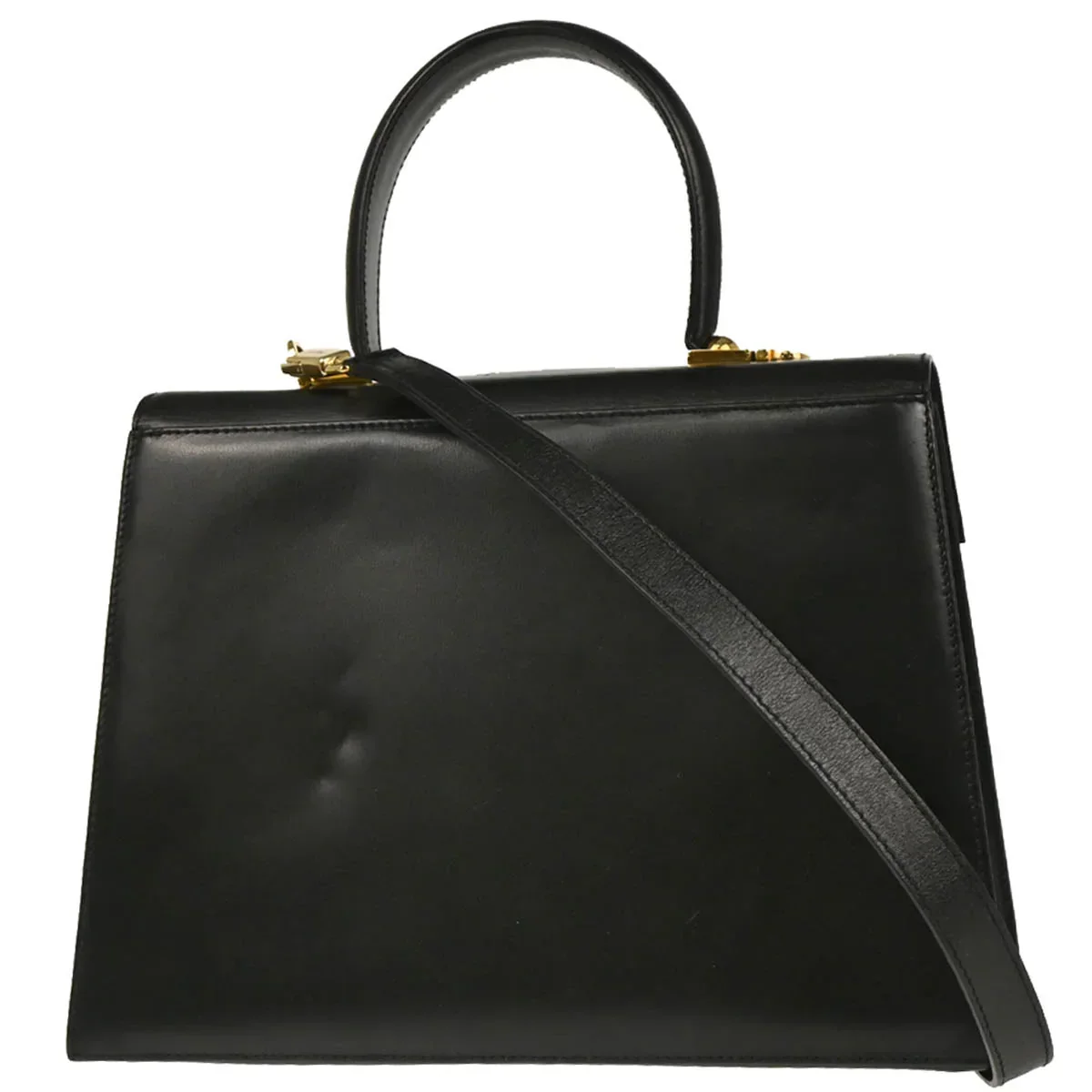 Salvatore Ferragamo Black Leather Gancini 2way Handbag - Image 2