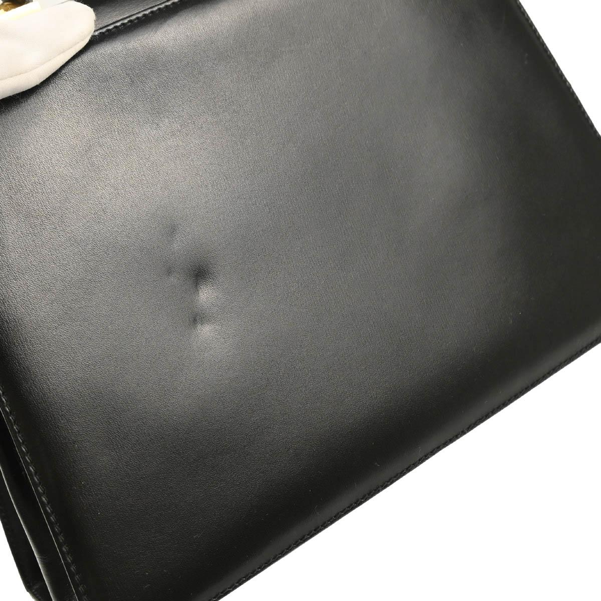 Salvatore Ferragamo Black Leather Gancini 2way Handbag - Image 6