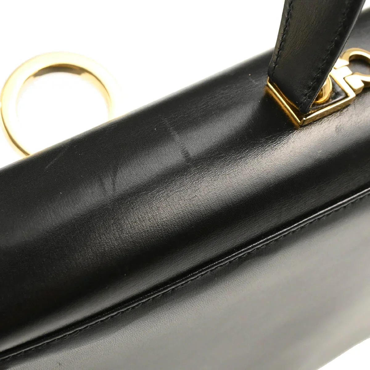 Salvatore Ferragamo Black Leather Gancini 2way Handbag - Image 7