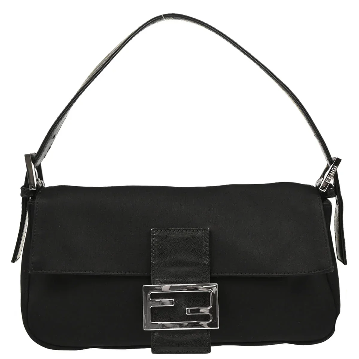 Fendi 2009 Black Jersey Baguette Handbag