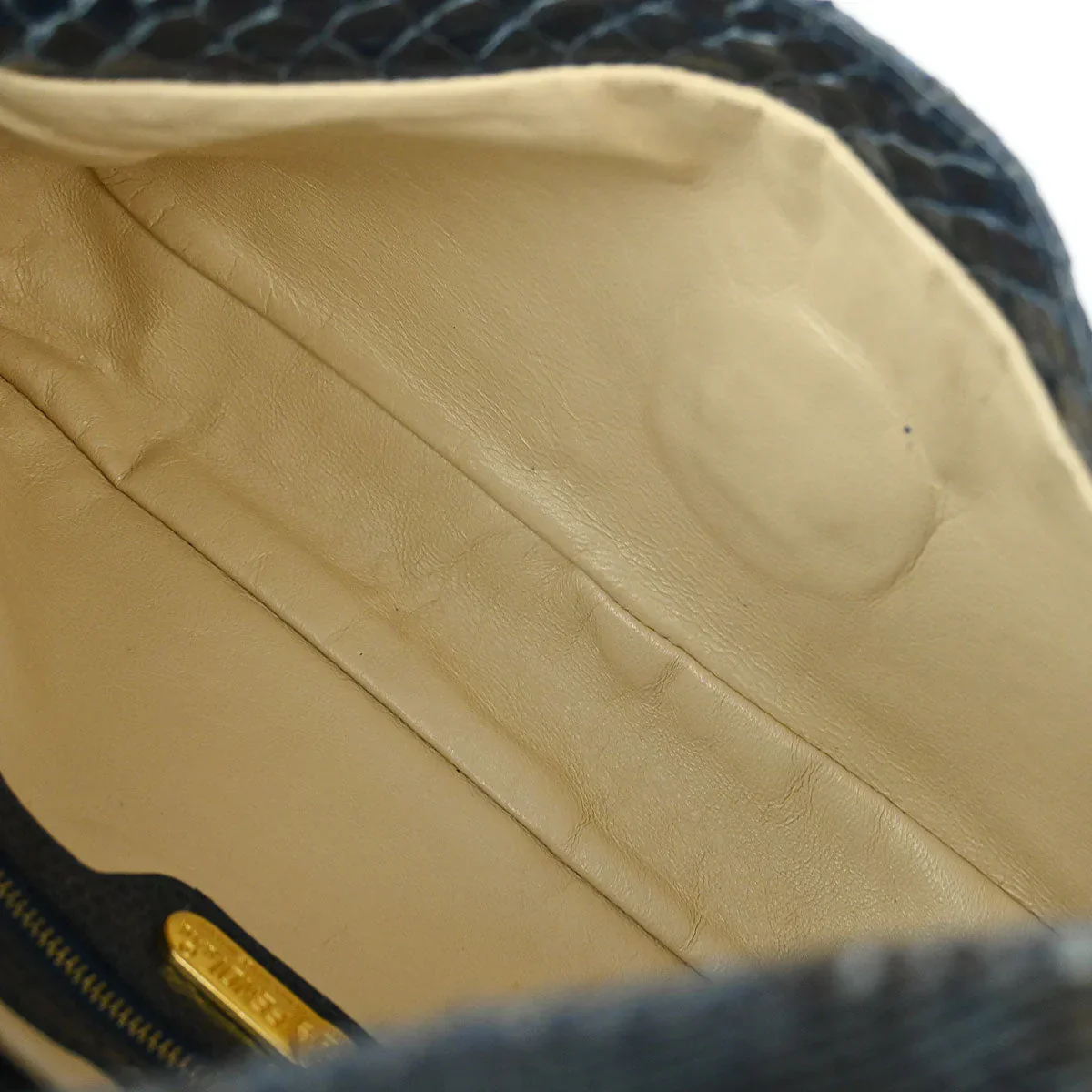 Fendi* 2008 Navy Python Baguette Handbag - Image 8