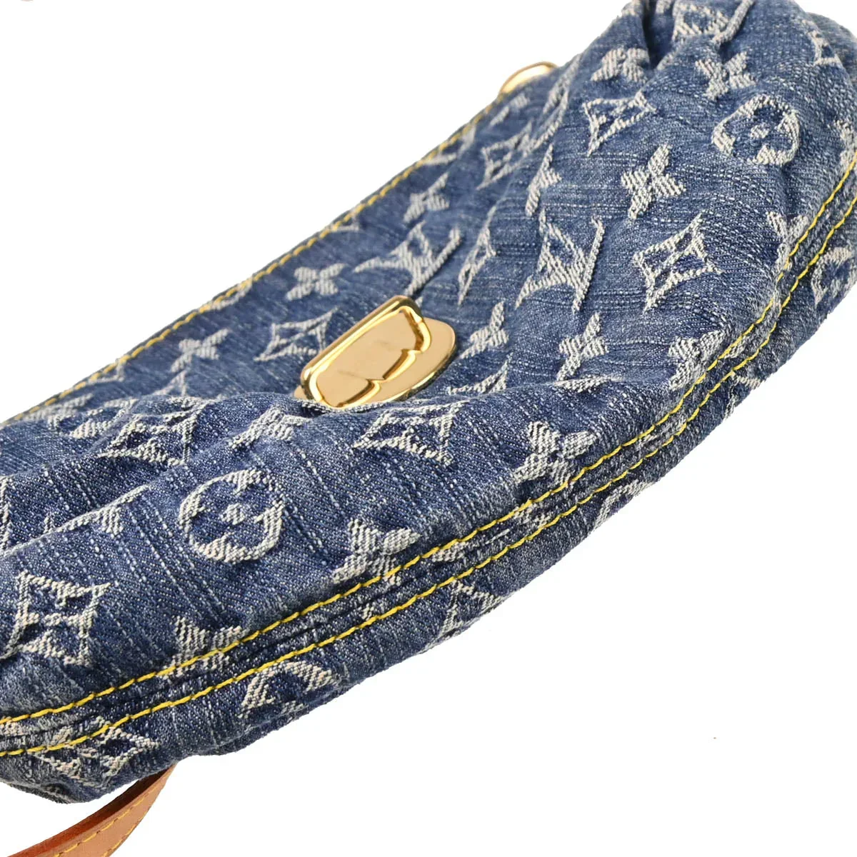 Louis Vuitton 2005 Blue Monogram Denim Mini Pleaty Handbag M95050 - Image 5