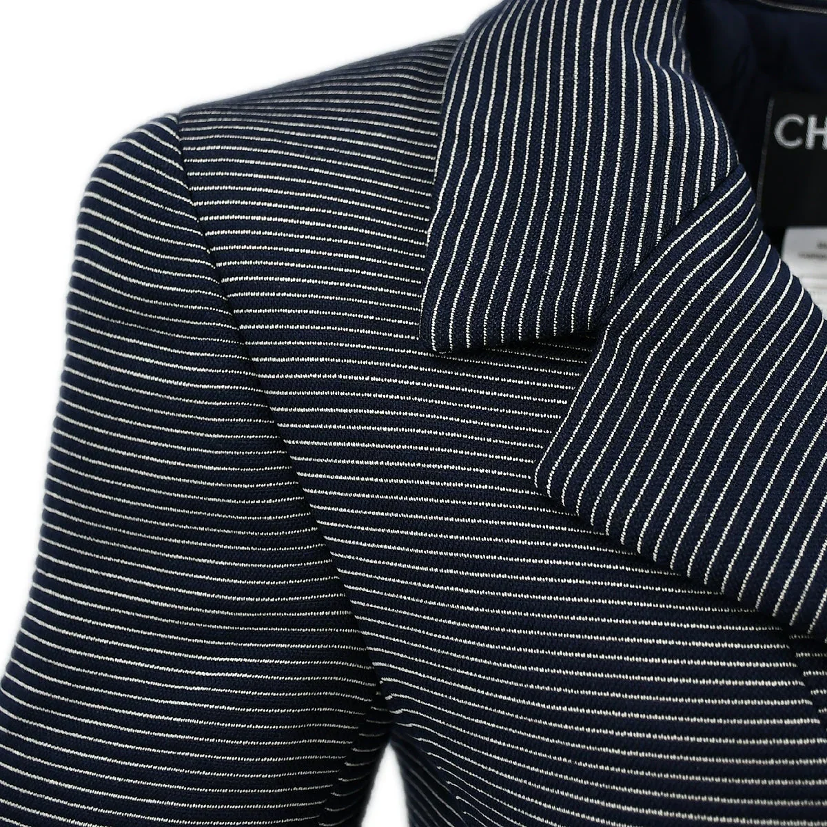 Chanel Jacket Navy Blue 01P #38 - Image 4