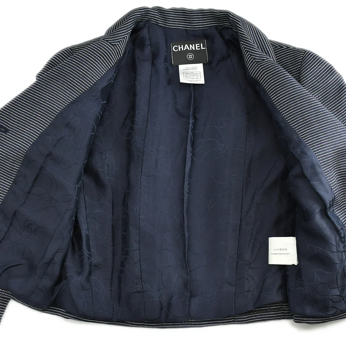 Chanel Jacket Navy Blue 01P #38 - Image 7