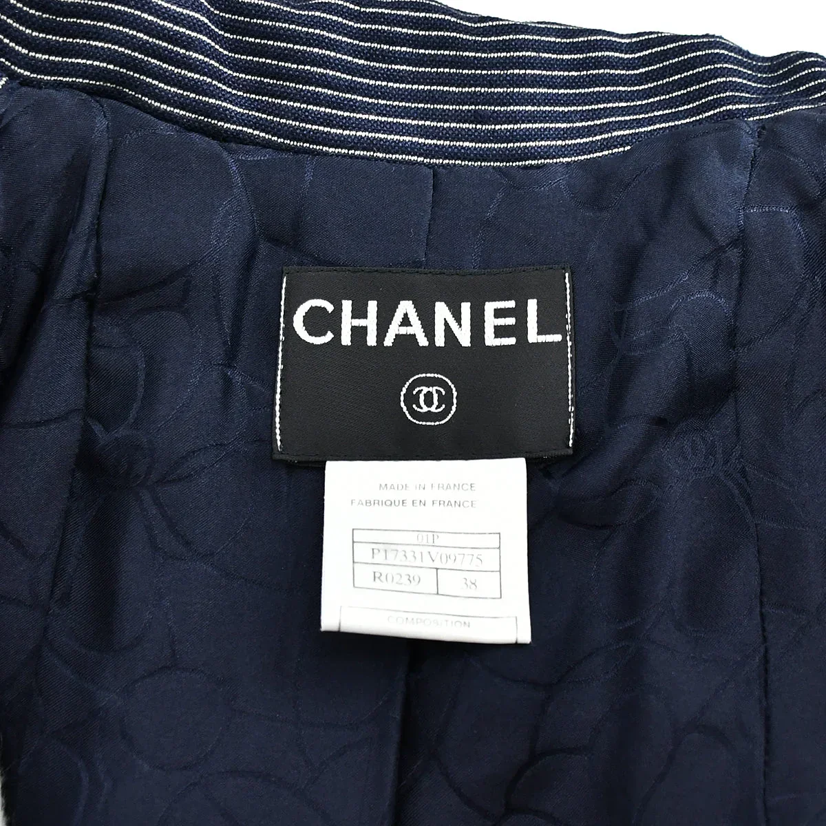Chanel Jacket Navy Blue 01P #38 - Image 9