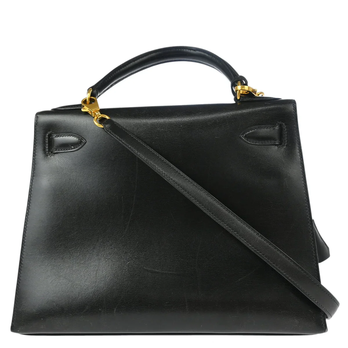 Hermes Black Box Calf Kelly 28 Sellier 2way Shoulder Handbag - Image 2