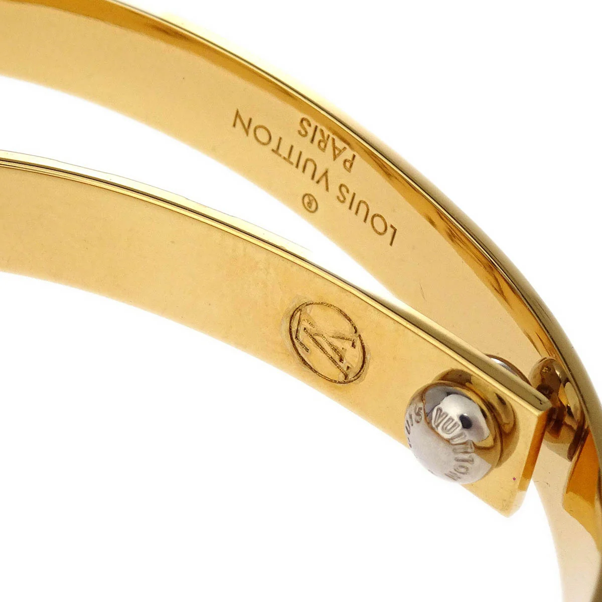 Louis Vuitton Nanogram Hoop Piercing Earrings Gold M00220 - Image 4