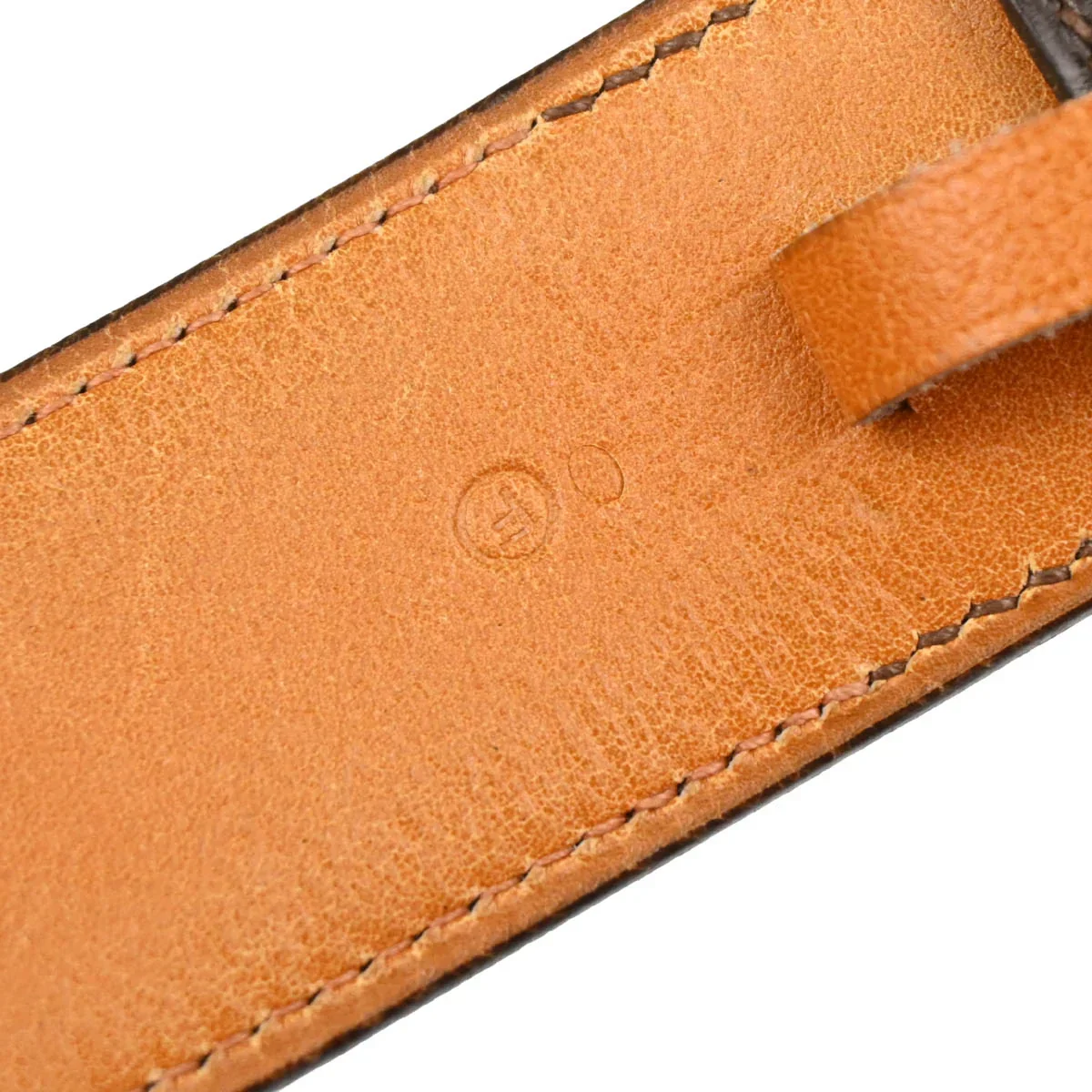Hermes 1976 Ebene Natural Box Calf Belt Small Good - Image 6