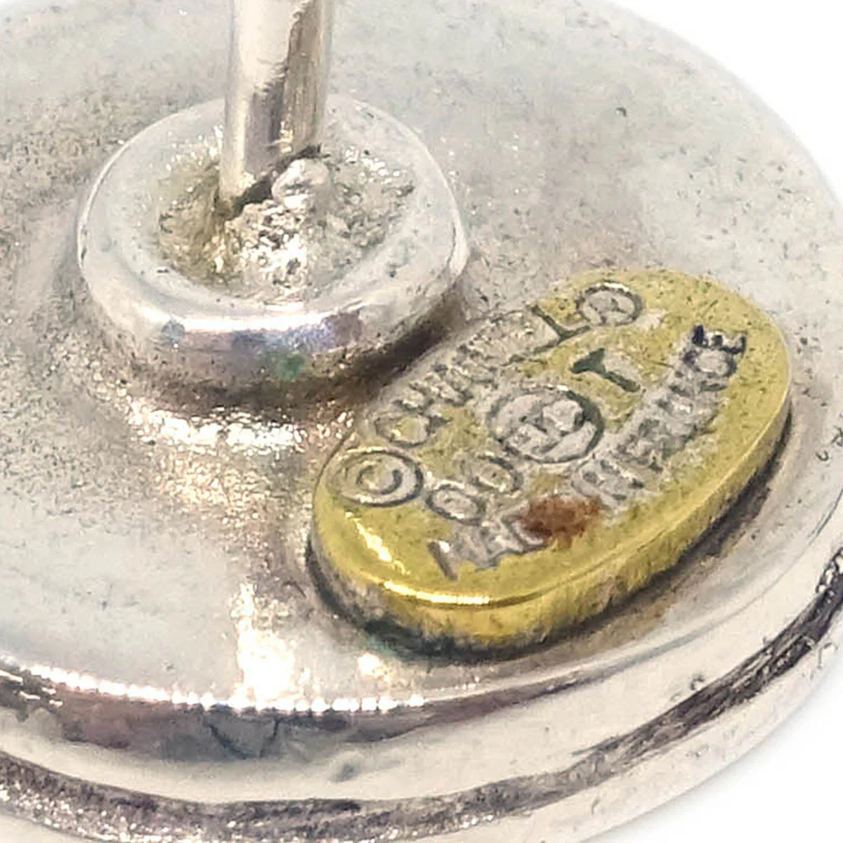 Chanel Button Piercing Earrings Silver 00T - Image 3