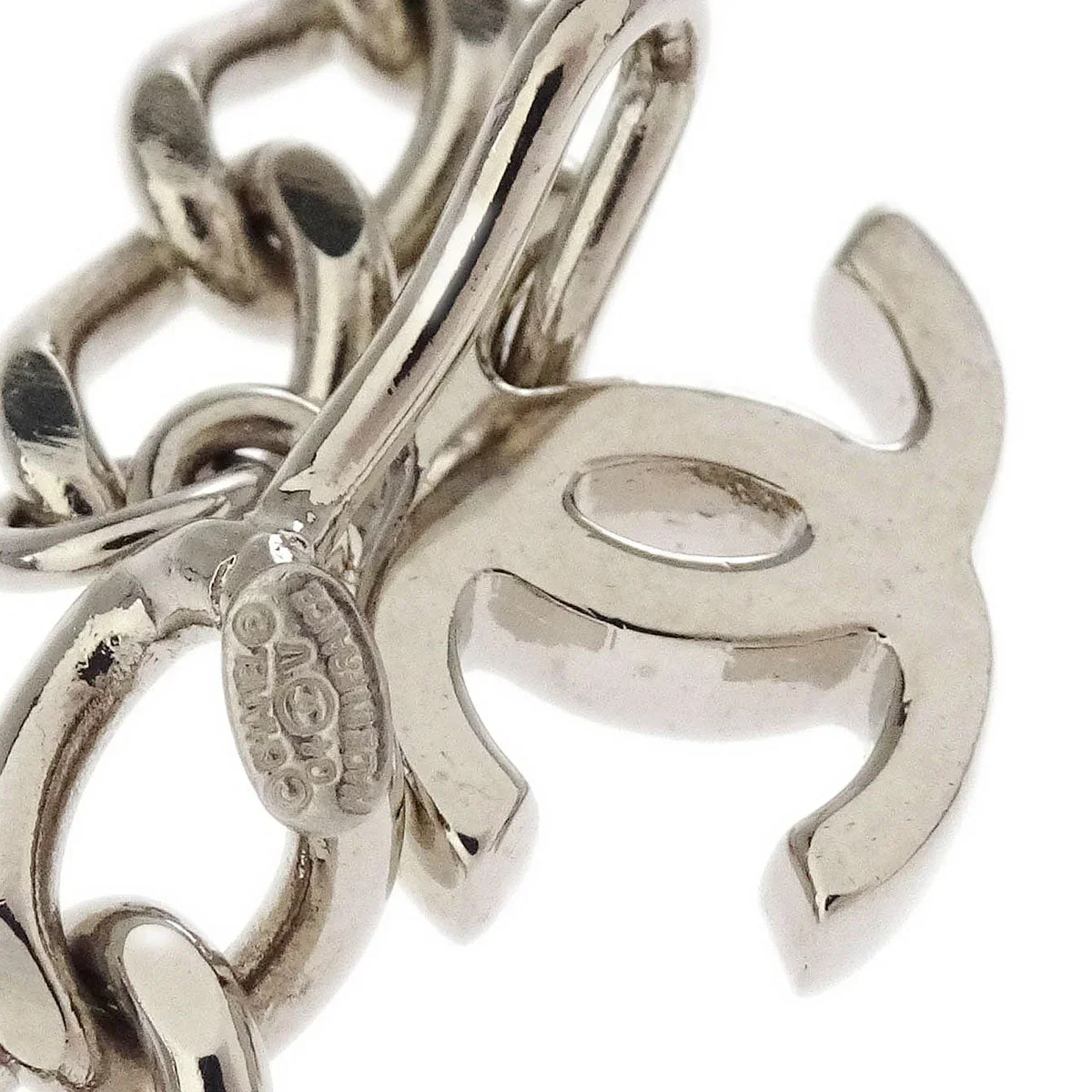 Chanel Silver Chain Belt Icon Small Good 04V - Image 4