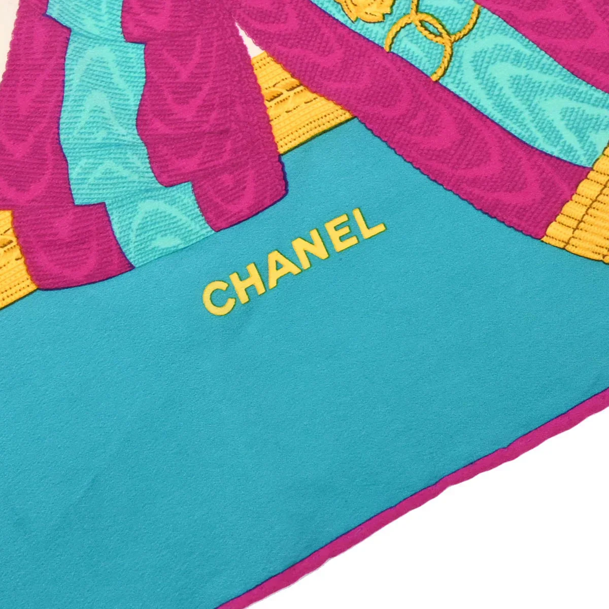 Chanel Turquoise Blue Scarf Small Good - Image 3