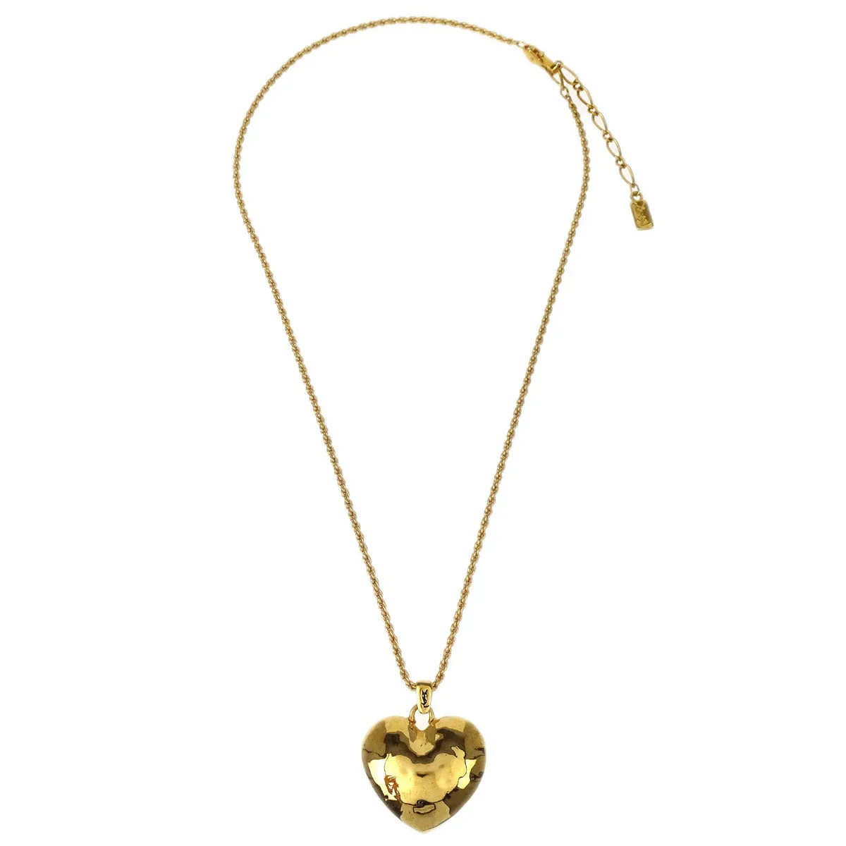 Yves Saint Laurent Gold Chain Necklace Pendant Heart - Image 2