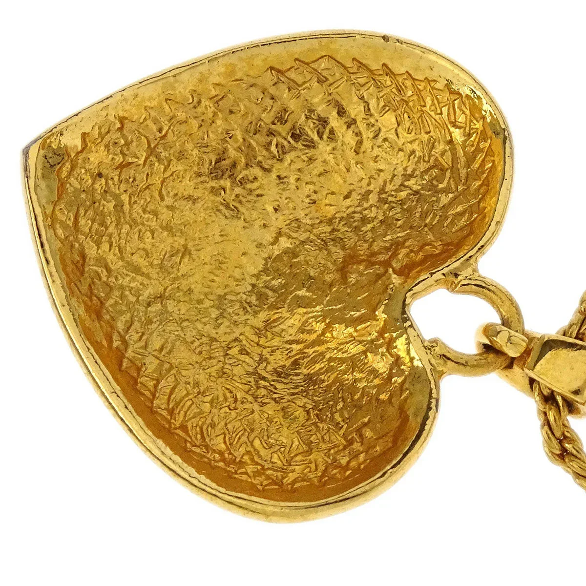 Yves Saint Laurent Gold Chain Necklace Pendant Heart - Image 3