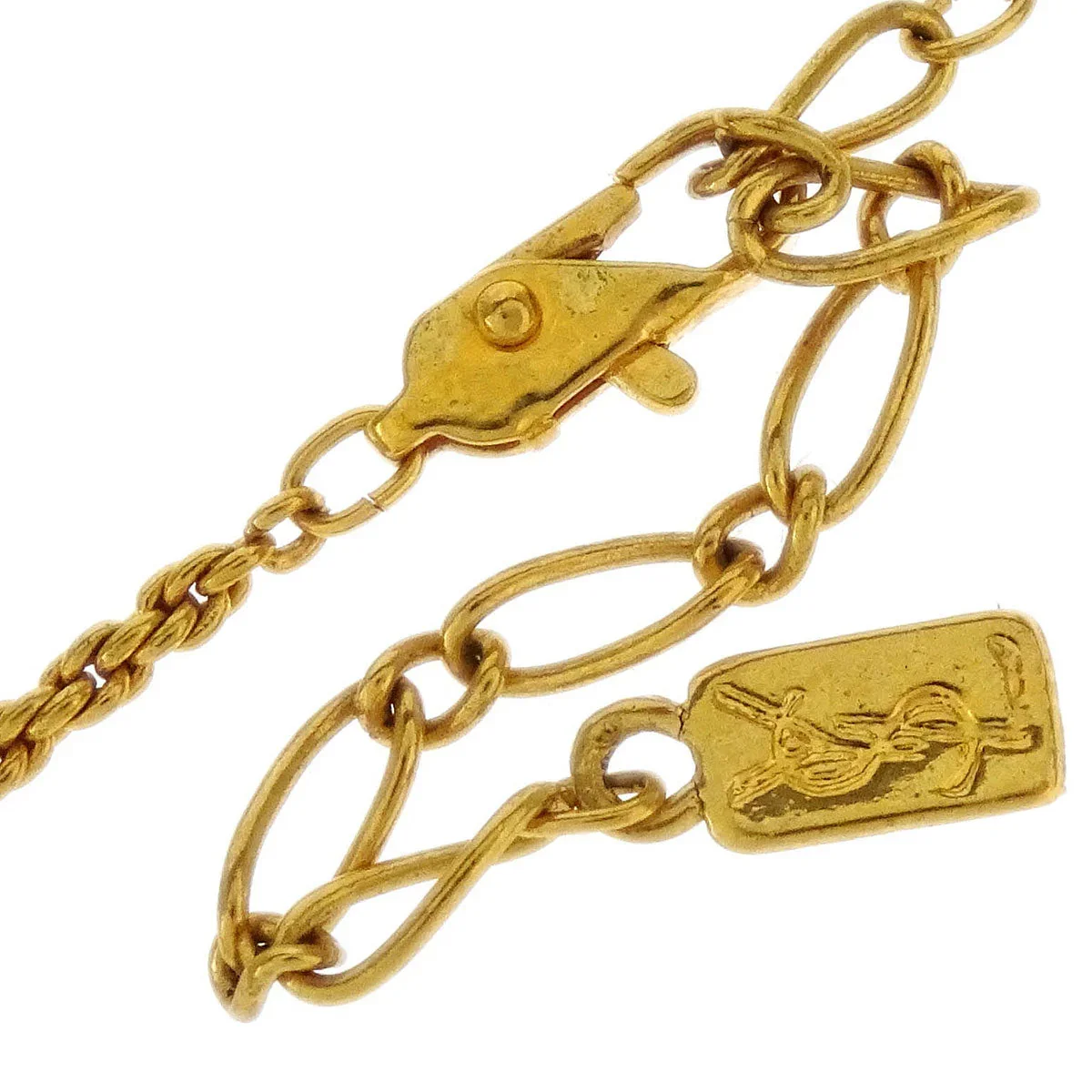 Yves Saint Laurent Gold Chain Necklace Pendant Heart - Image 4
