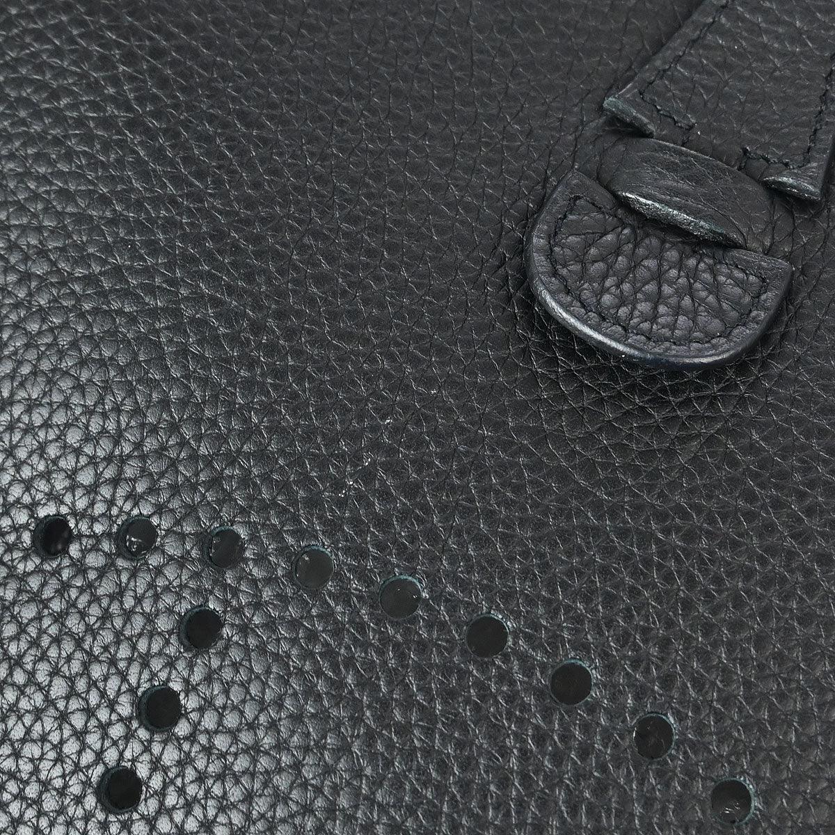 Hermes 2006 Black Taurillon Clemence Evelyne 2 PM Shoulder Bag - Image 4