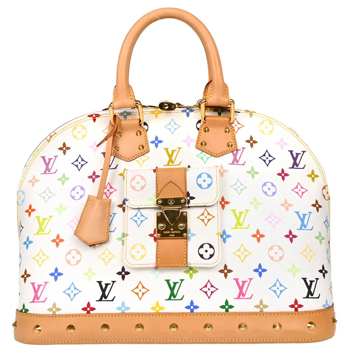 Louis Vuitton 2011 White Monogram Multicolor Alma GM Handbag M40441