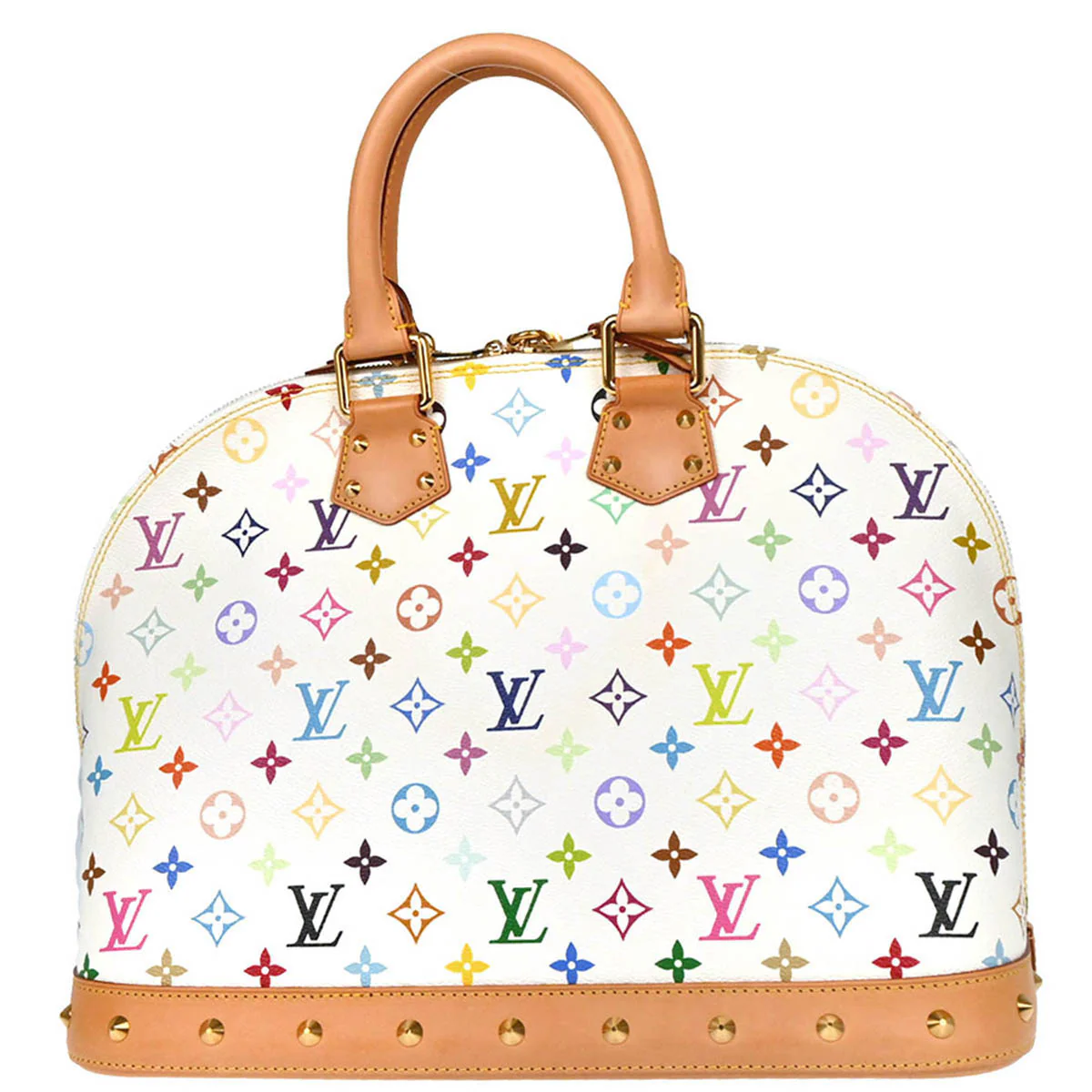Louis Vuitton 2011 White Monogram Multicolor Alma GM Handbag M40441 - Image 2