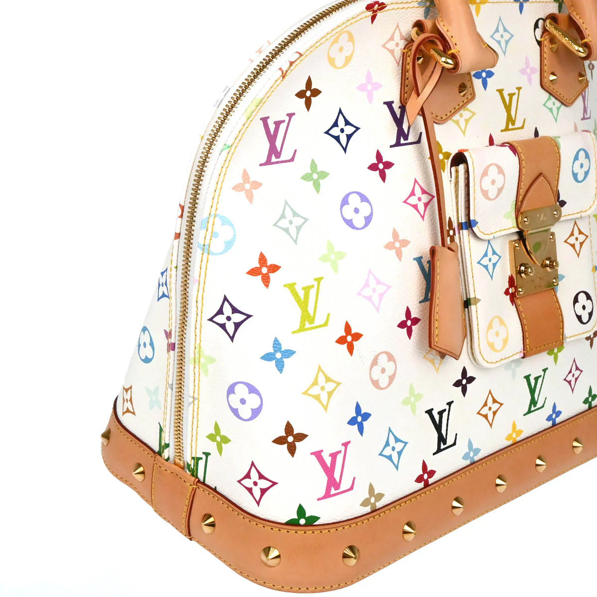 Louis Vuitton 2011 White Monogram Multicolor Alma GM Handbag M40441 - Image 3