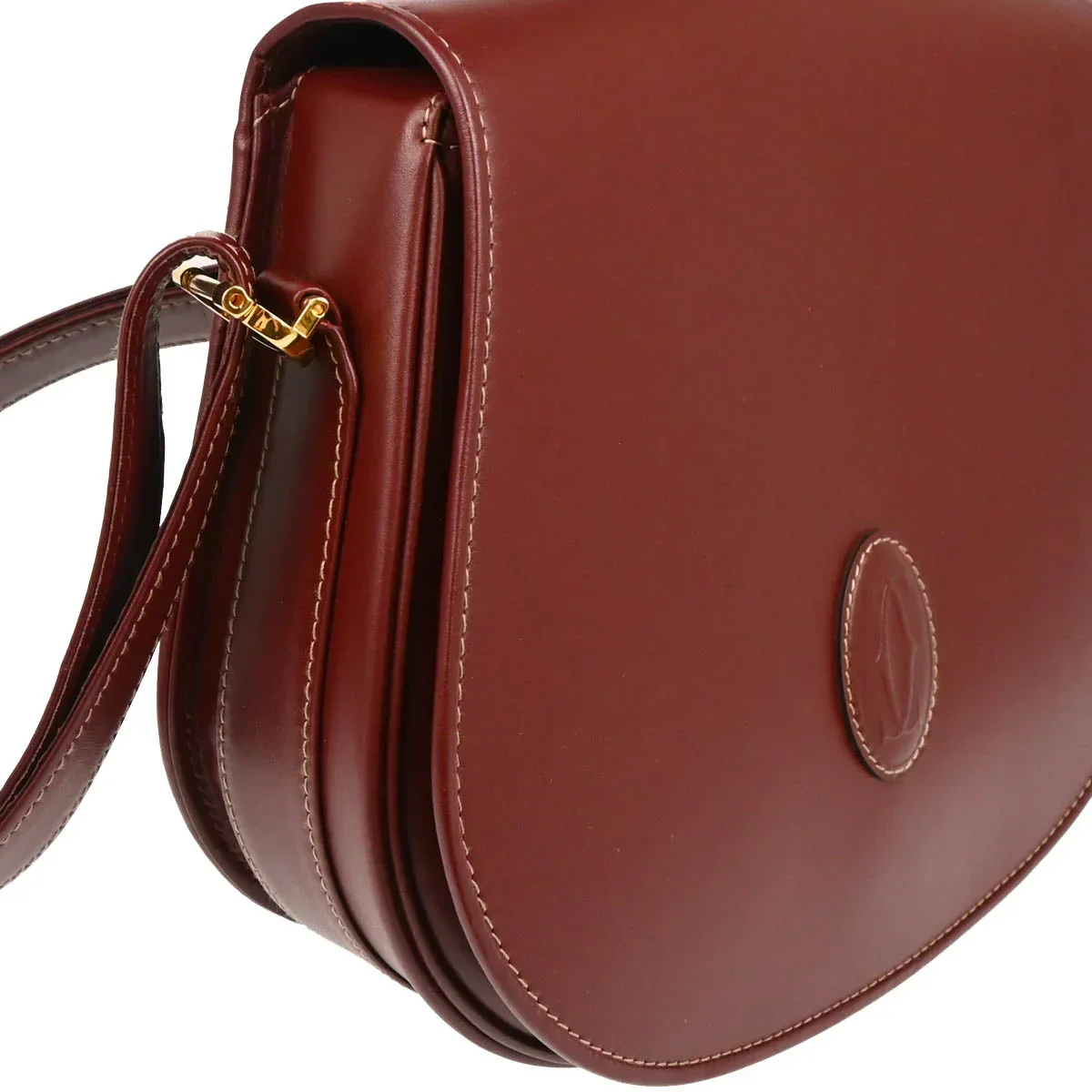 Cartier Bordeaux Leather Must de Cartier Shoulder Bag - Image 3