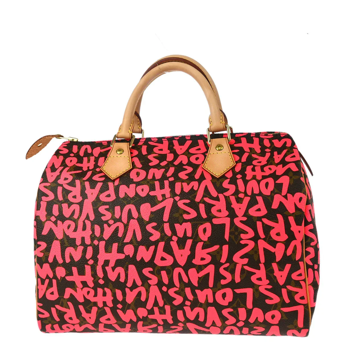 Louis Vuitton 2008 Pink Monogram Graffiti Speedy 30 Handbag M93704 - Image 2
