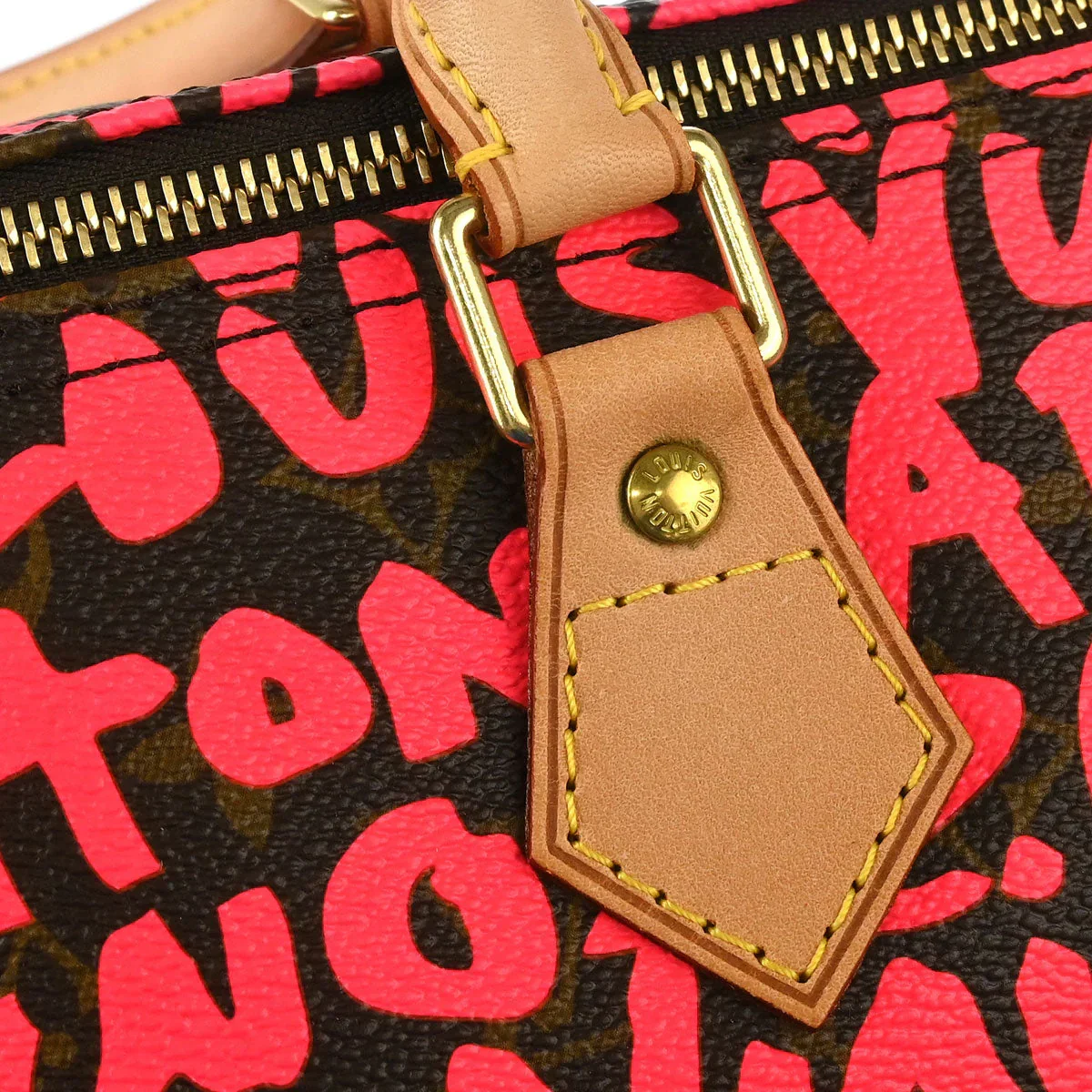 Louis Vuitton 2008 Pink Monogram Graffiti Speedy 30 Handbag M93704 - Image 4